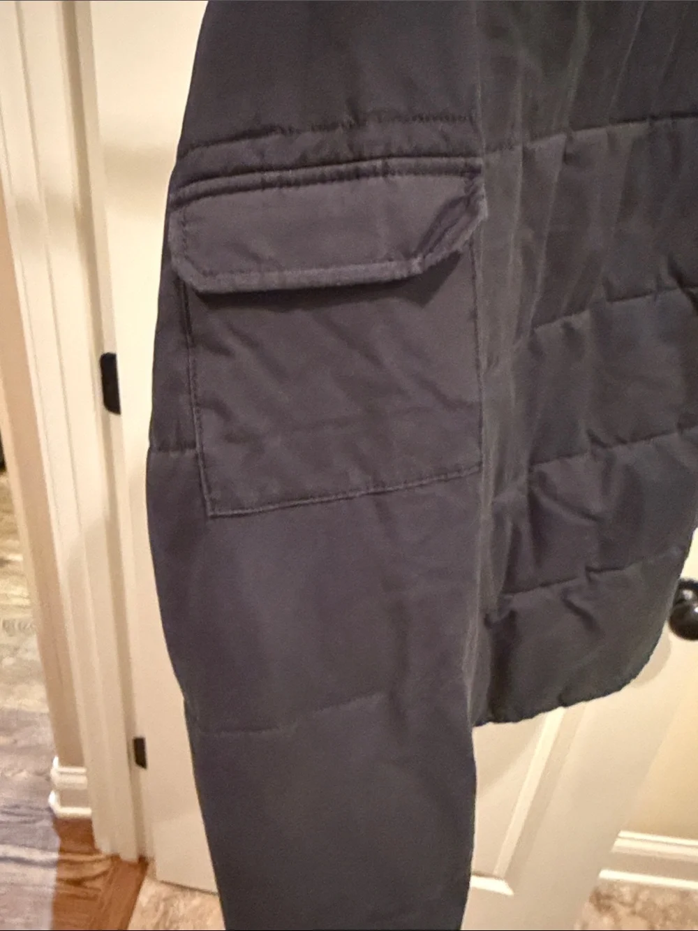 DC Men's Dark Navy Quilted Puffer Jacket with Stand Collar